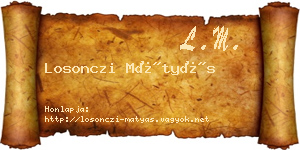 Losonczi Mátyás névjegykártya